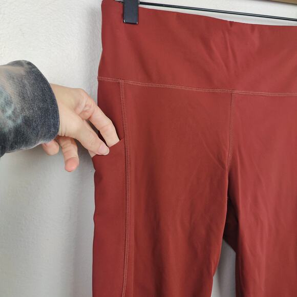 Vuori Studio Pocket Leggings Womens Small Deep Rust Red High-Rise 7/8 Yoga - Picture 3 of 6